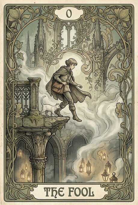 Whiskered Arcana Deck — Fool card