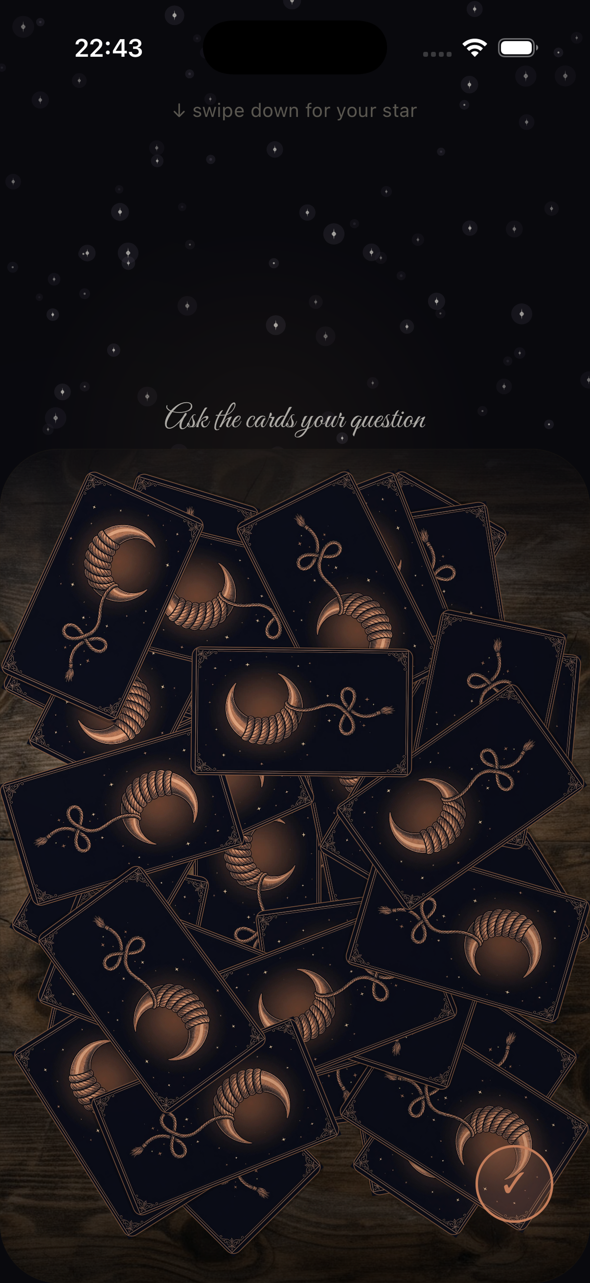 Physics-based card shuffle on the table